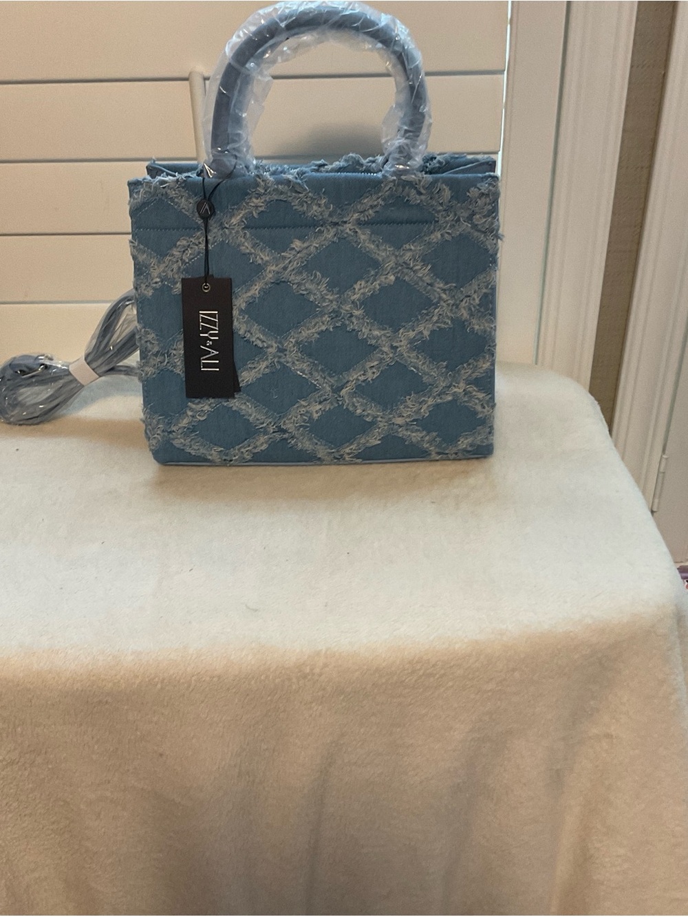 IZZI+CO Light Blue Textured Satchel